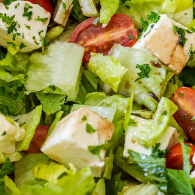 Tossed Garden Salad with Fresh Mozzarella.