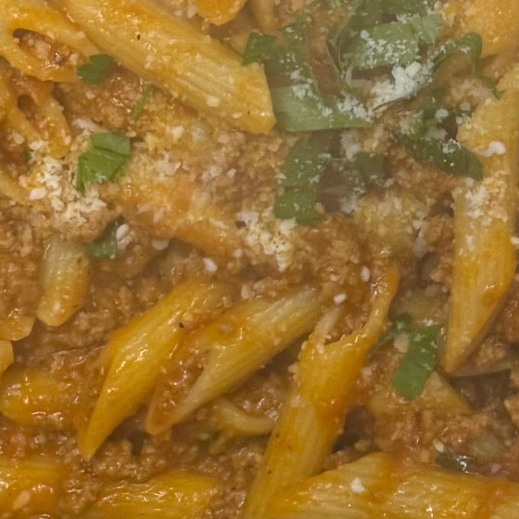 Meat Sauce Pasta.