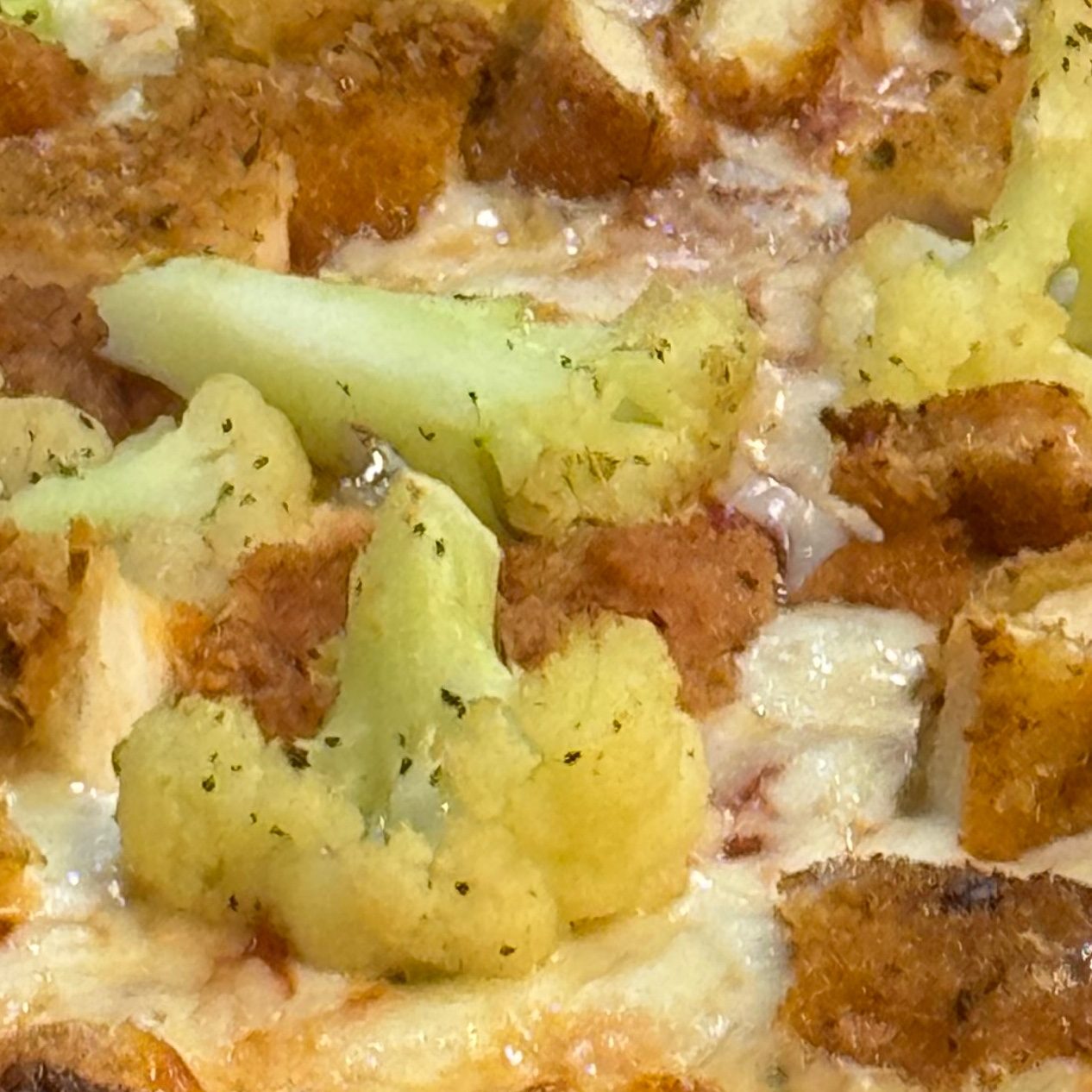 Chicken & Broccoli Pizza.