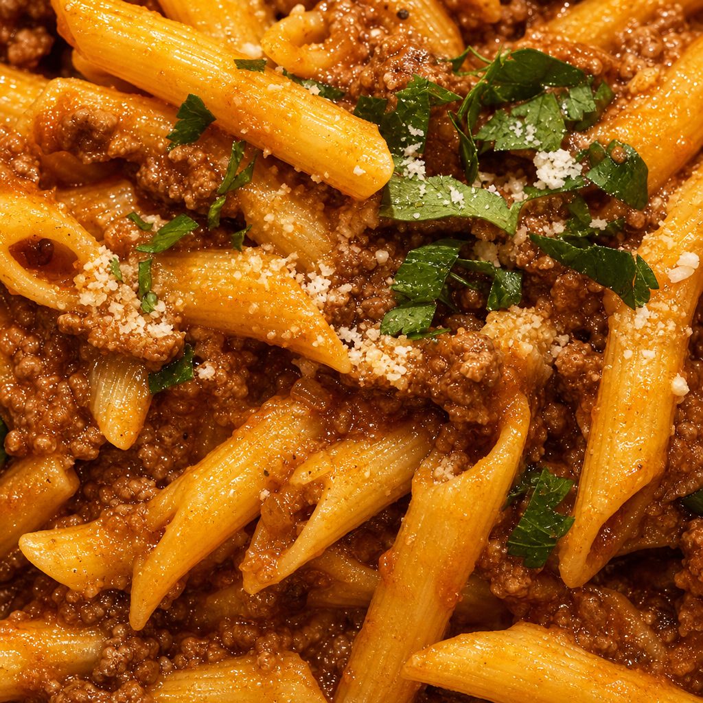 Meat Sauce Pasta.