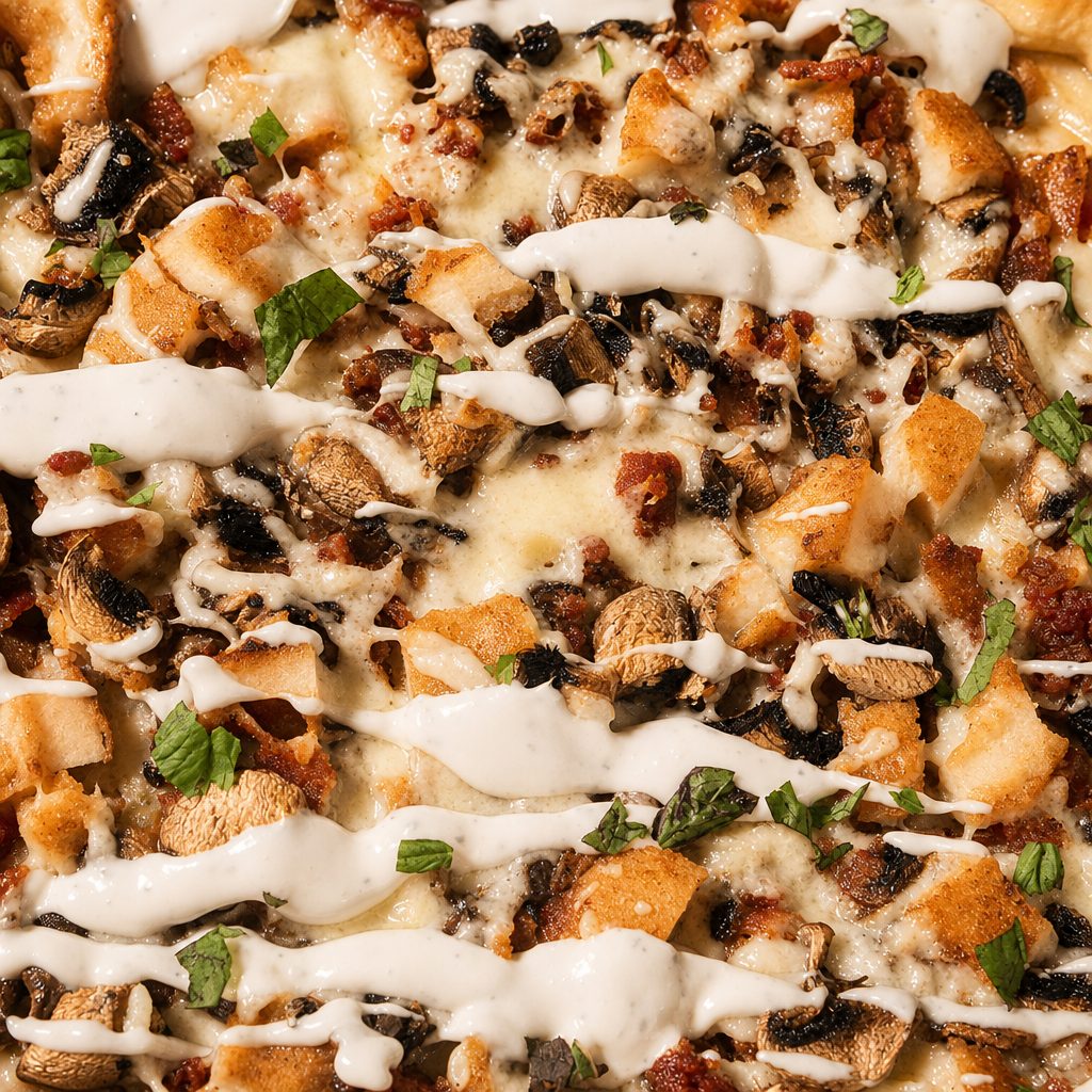 Chicken & Bacon Pizza.