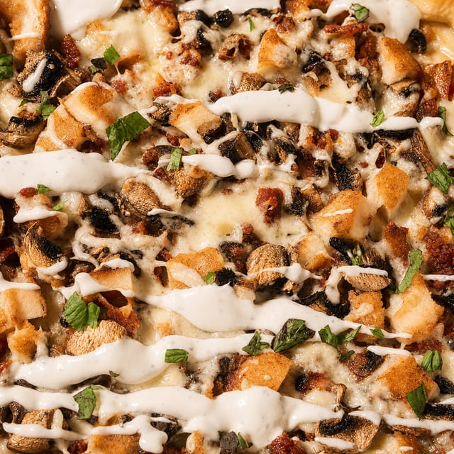 Chicken & Bacon Pizza.